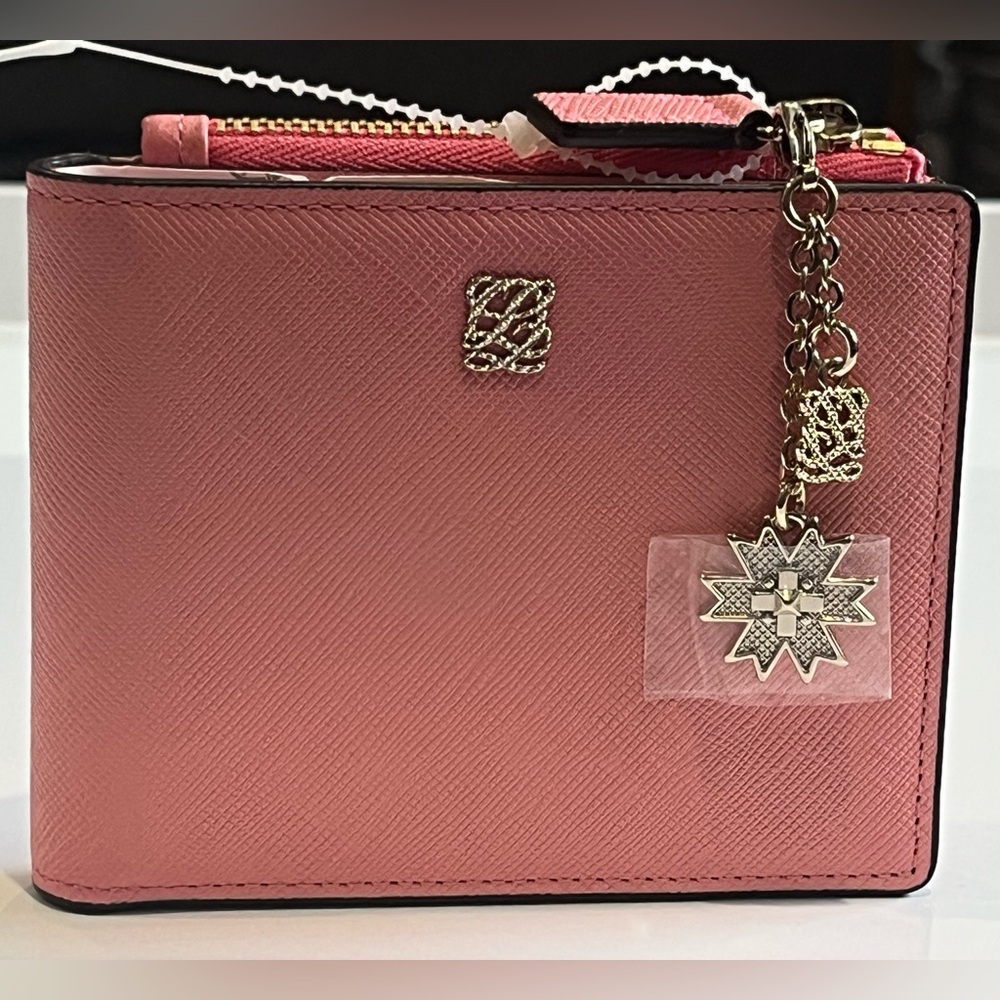Women's LOUIS QUATORZE Cow Leather Bifold Wallet 🪸Pink NWOT